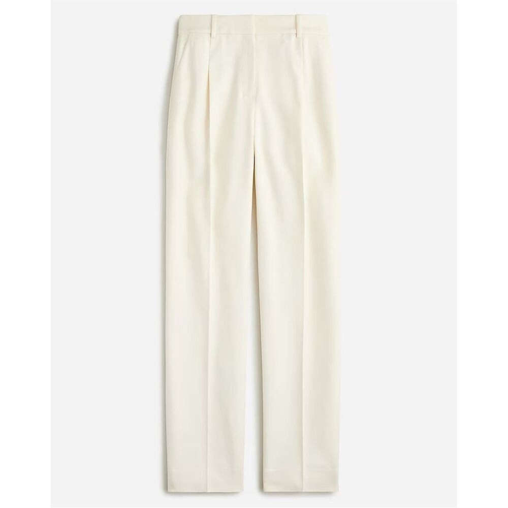NWT J. Crew Women's Essential Pant City Twill Size 0 Soft Ivory Corpcore